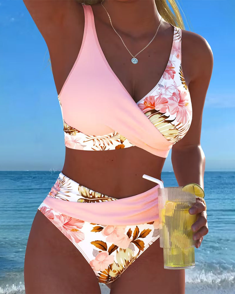 Coralia - Contrast Floral Bikini Set