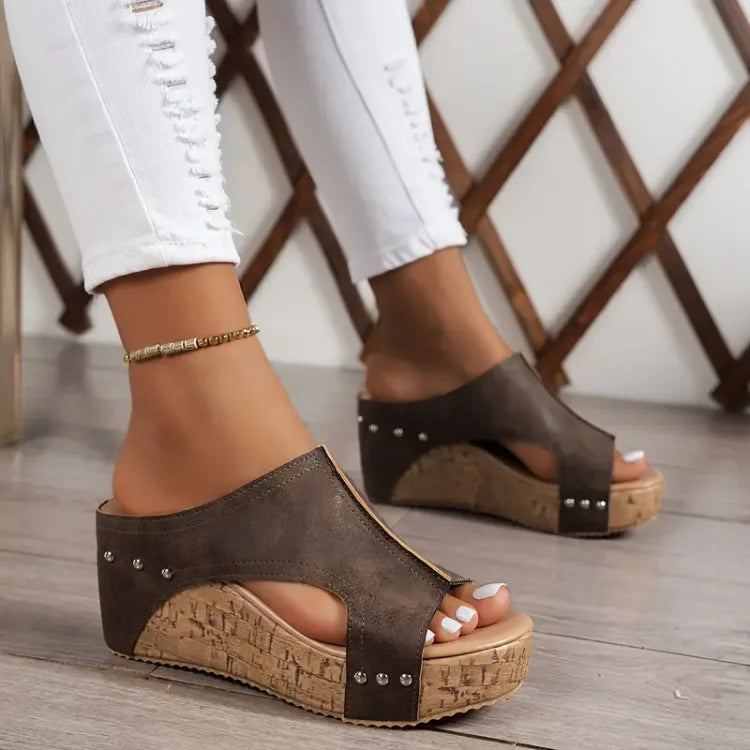 Cornelia - Cushioned Wedge Sandals