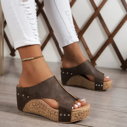 Cornelia - Cushioned Wedge Sandals