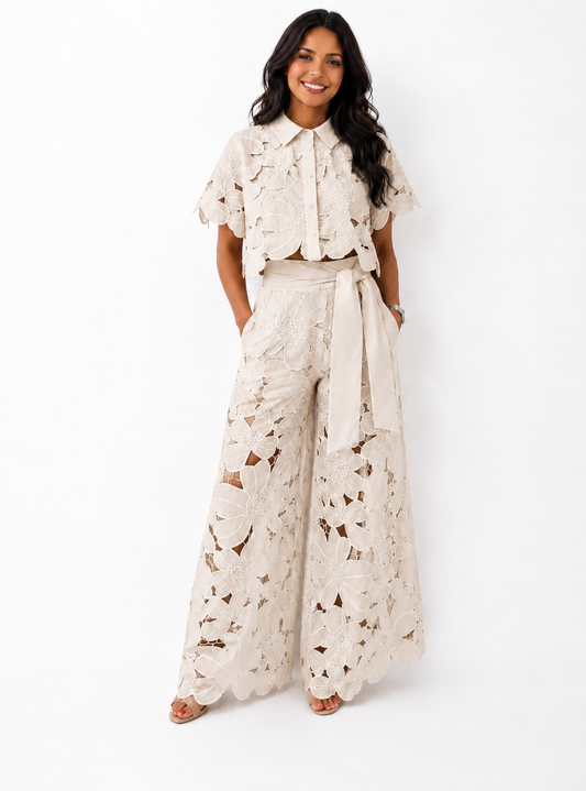 Cynthia - Lace Blouse and Trousers
