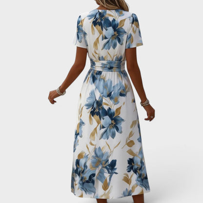Denise - Floral Wrap Midi Dress