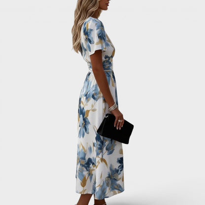 Denise - Floral Wrap Midi Dress