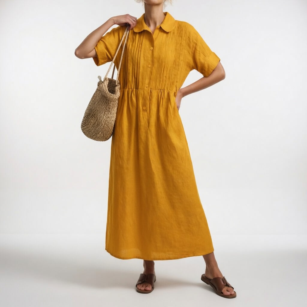 Esther - Cotton Maxi Shirt Dress