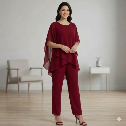 Marian - Asymmetric Chiffon Set