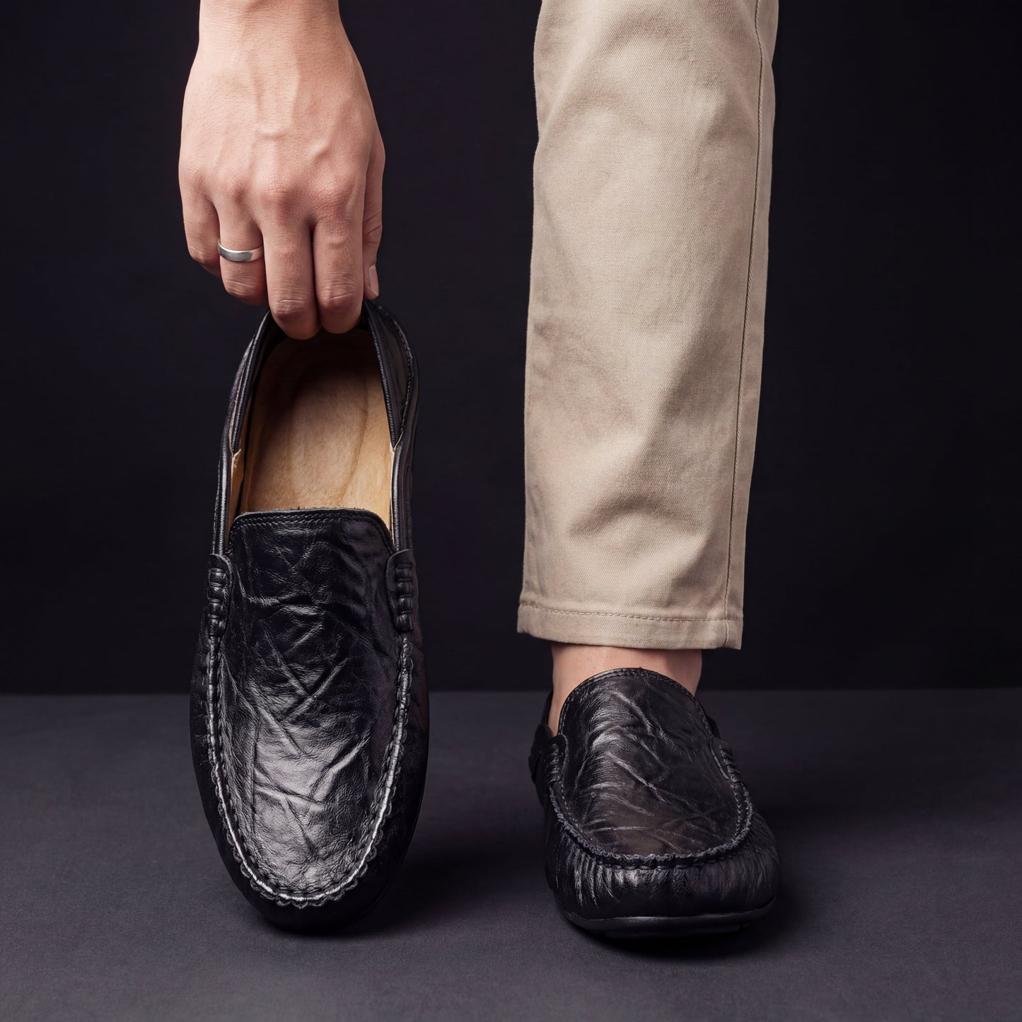 Corvan - Cushioned Leather Loafers