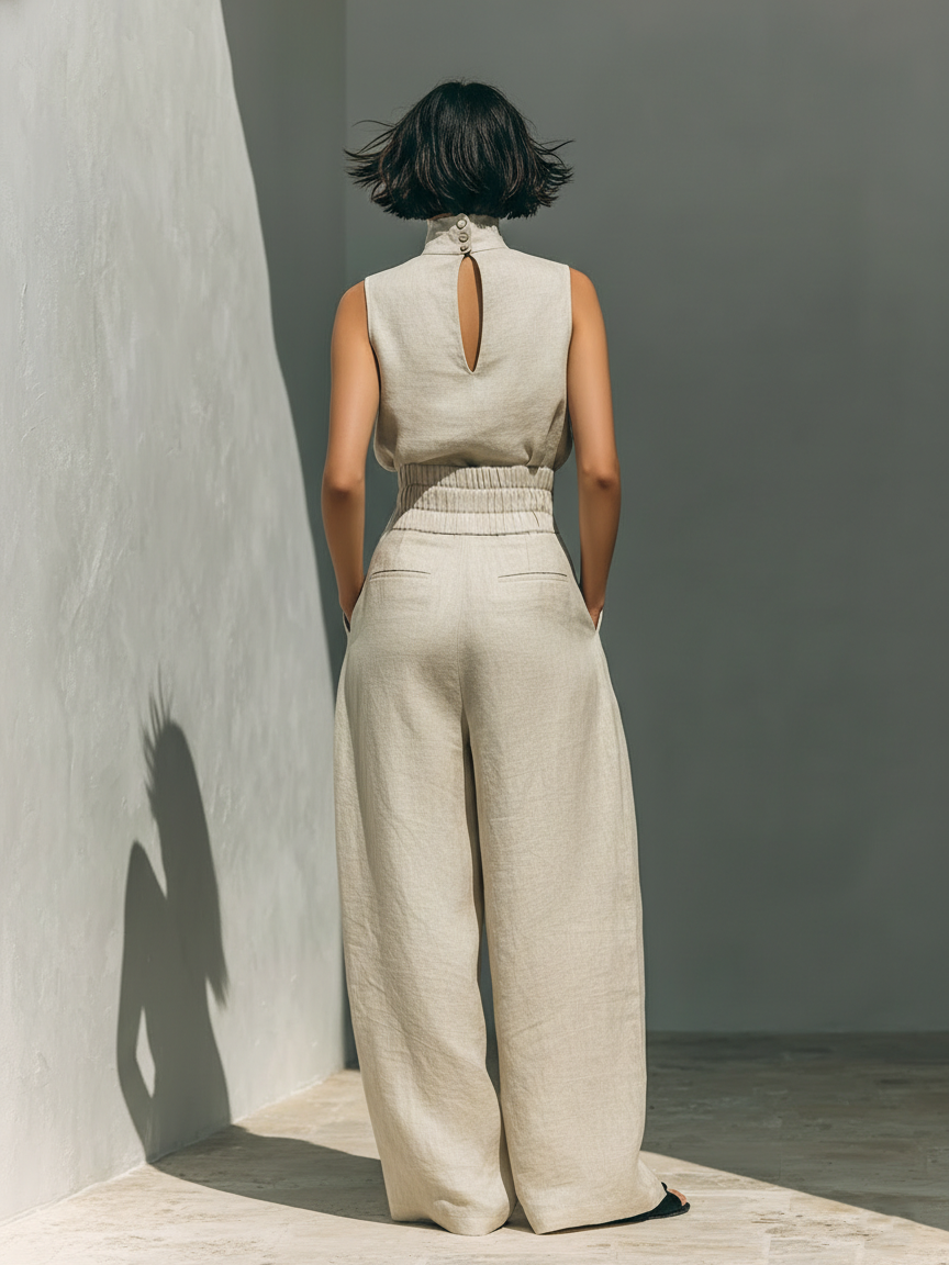 Wendy - Linen-Cotton Wide-Leg Set