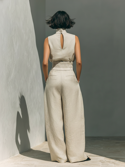 Wendy - Linen-Cotton Wide-Leg Set