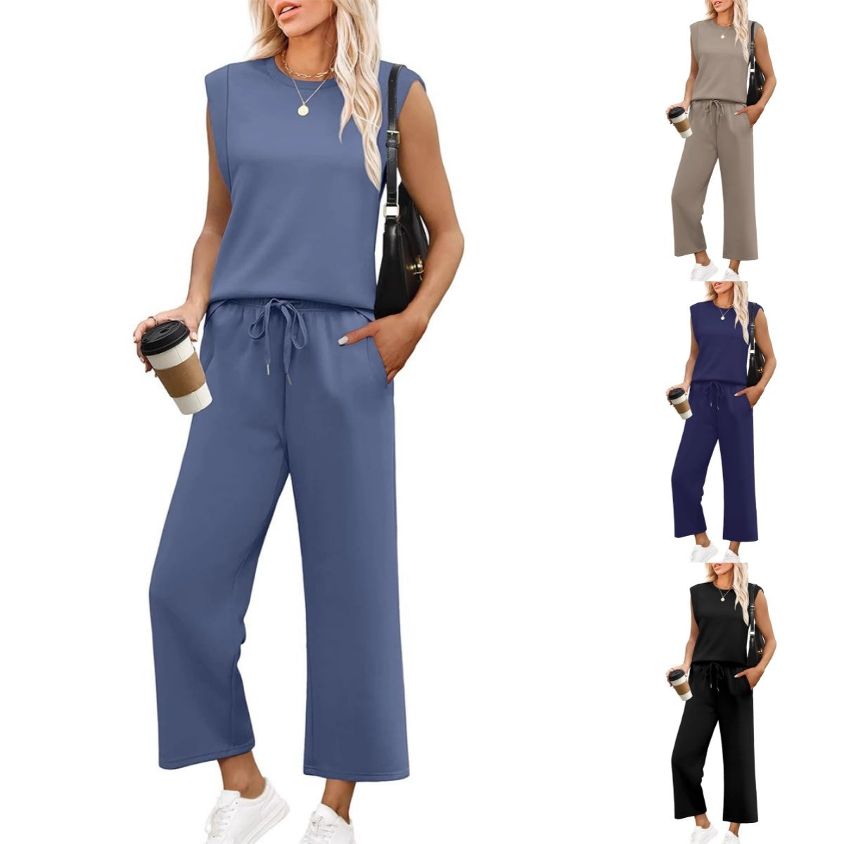 Heidi - Cropped Wide-Leg Lounge Set
