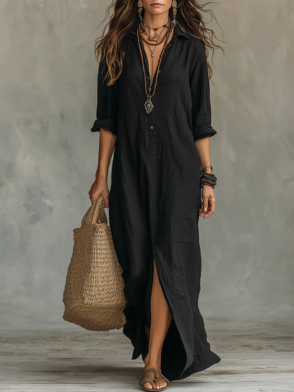 Ivora - Fluid Buttoned Maxi Dress