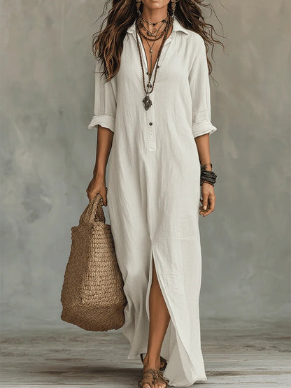Ivora - Fluid Buttoned Maxi Dress