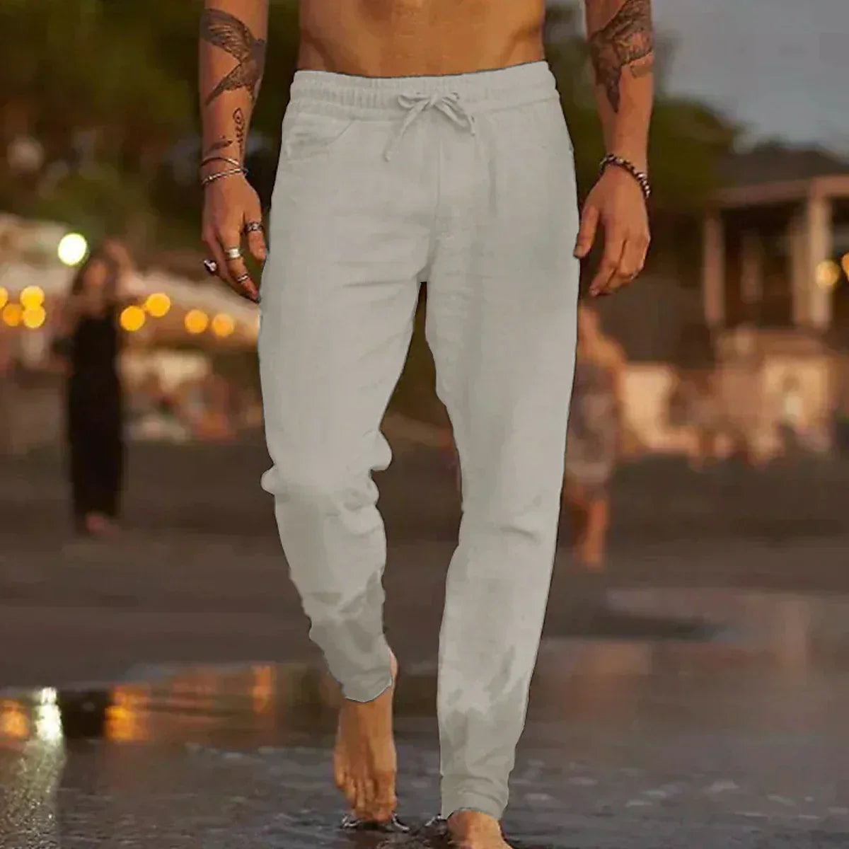 Alonzo - Wide-Leg Linen Trousers