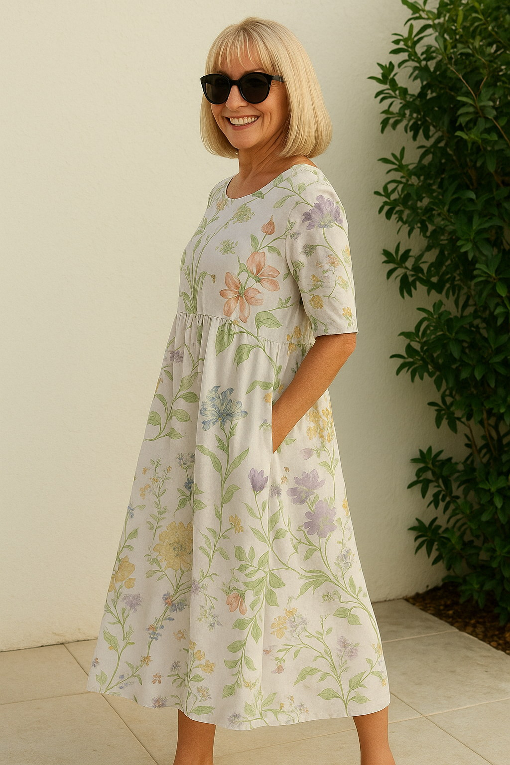 Katy - 3/4-Sleeve Midi Dress