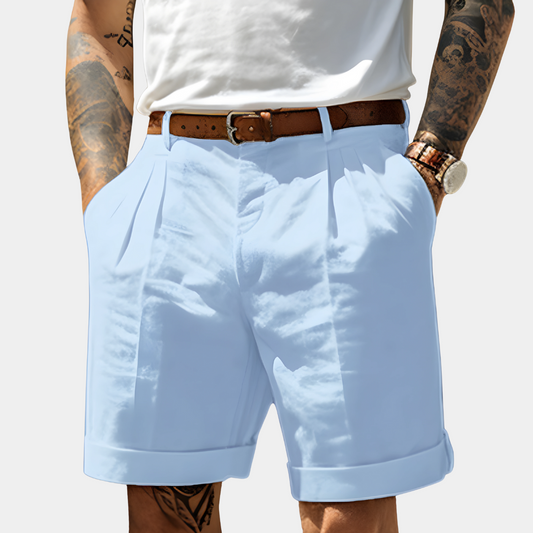 Kendrick - Pleated Cuffed Bermuda Shorts