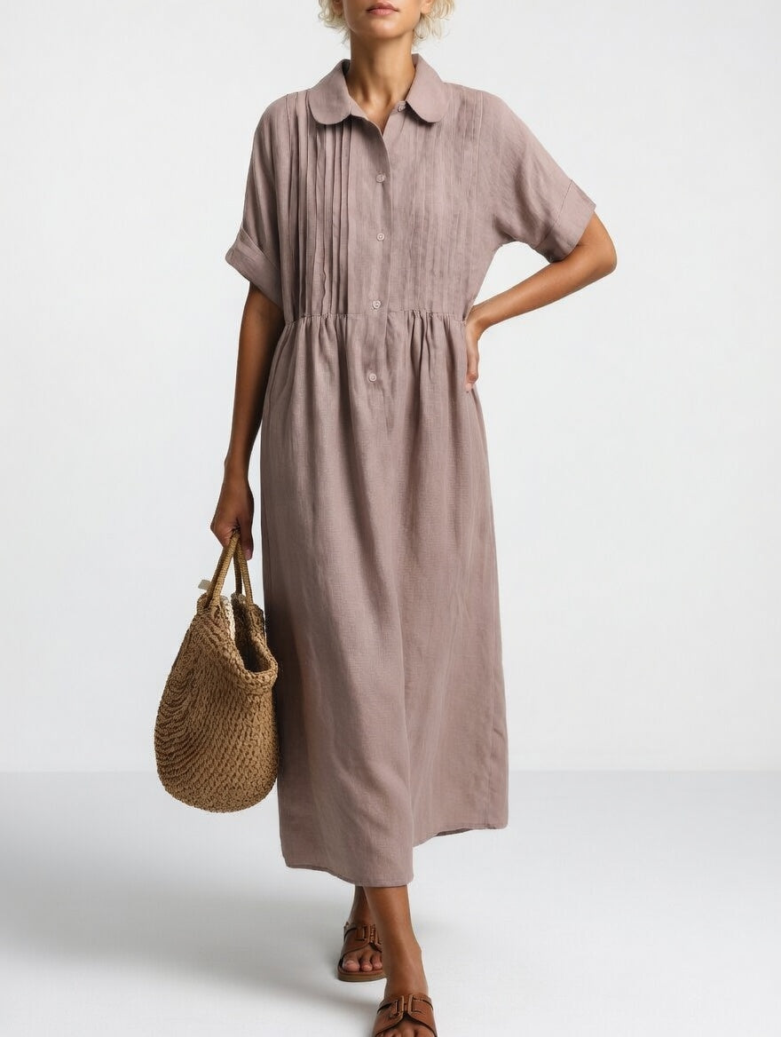 Esther - Cotton Maxi Shirt Dress