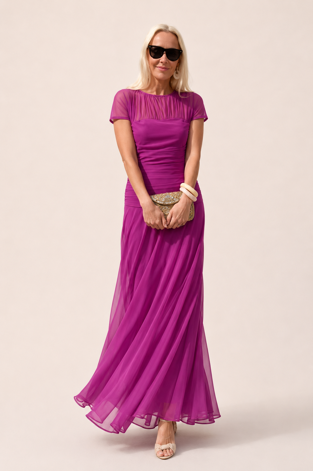 Lauren - Draped Chiffon Dress