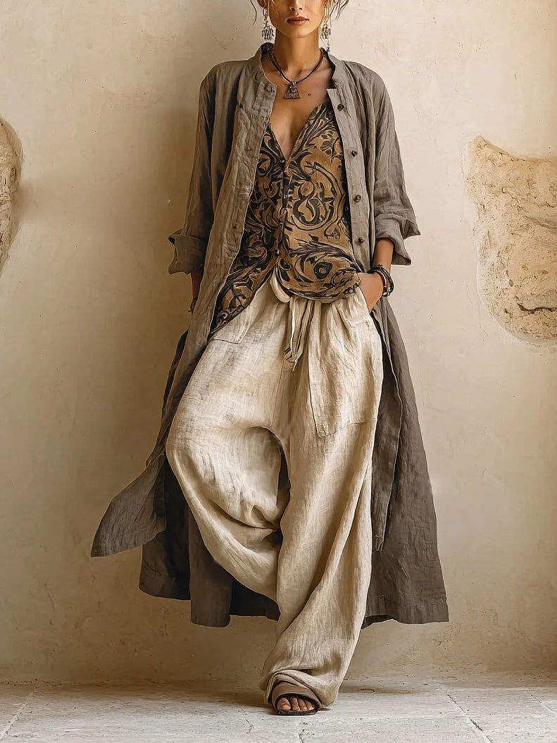 Leola - Linen-Blend Three-Piece Set