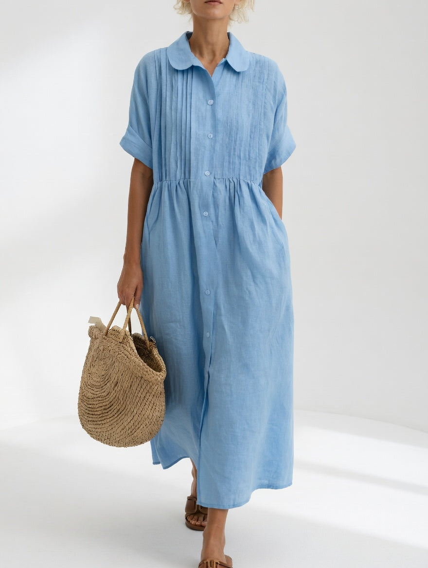 Esther - Cotton Maxi Shirt Dress