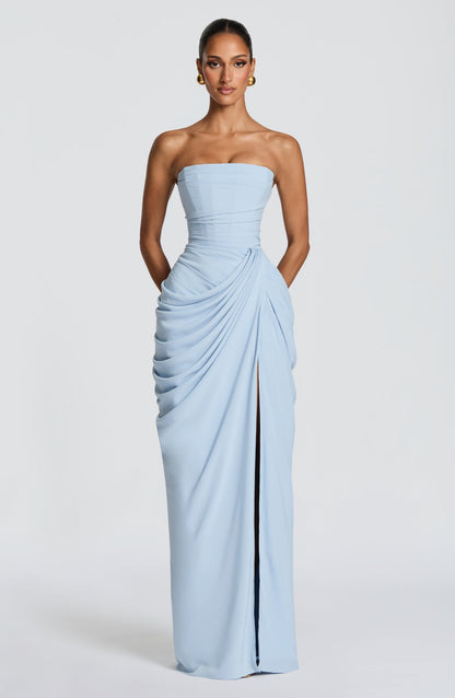 Lola - Corseted Strapless Maxi Dress