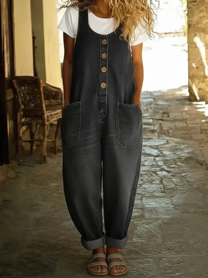 Lora - Vintage-Wash Dungarees