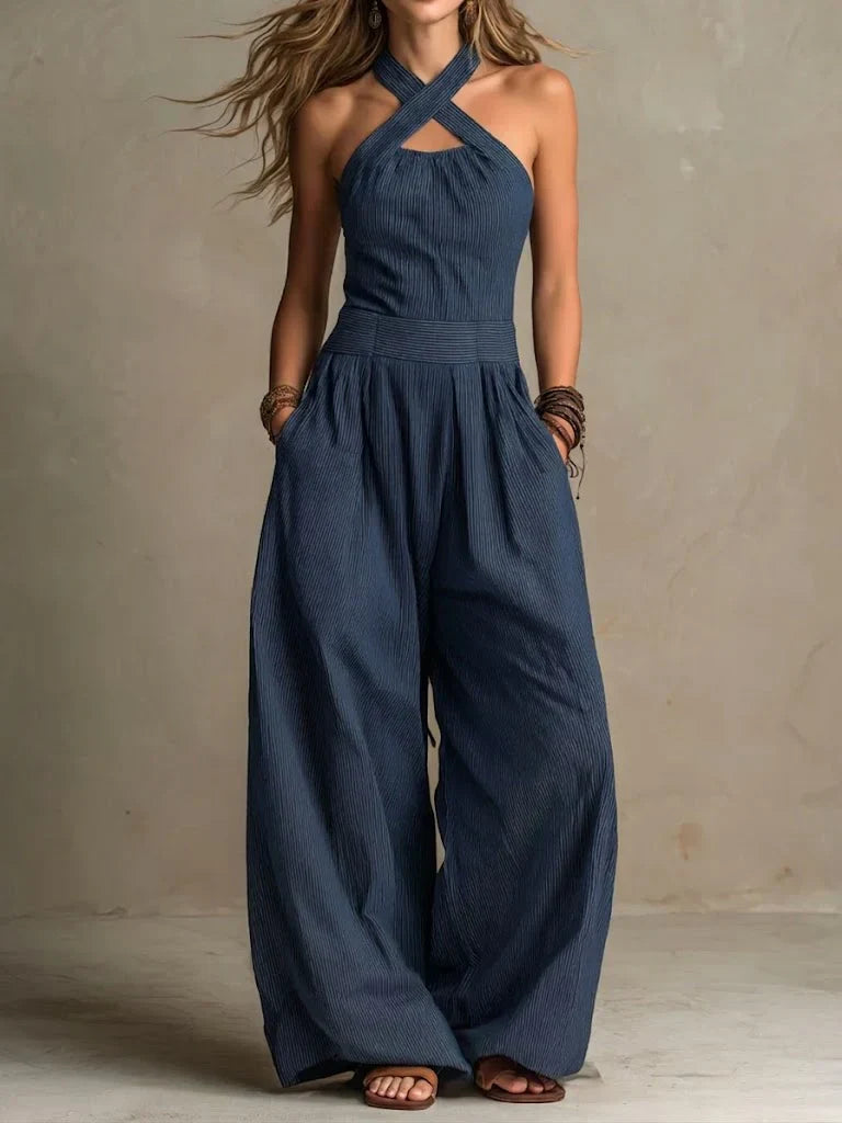 Lourdes - Crossover Wide-Leg Jumpsuit