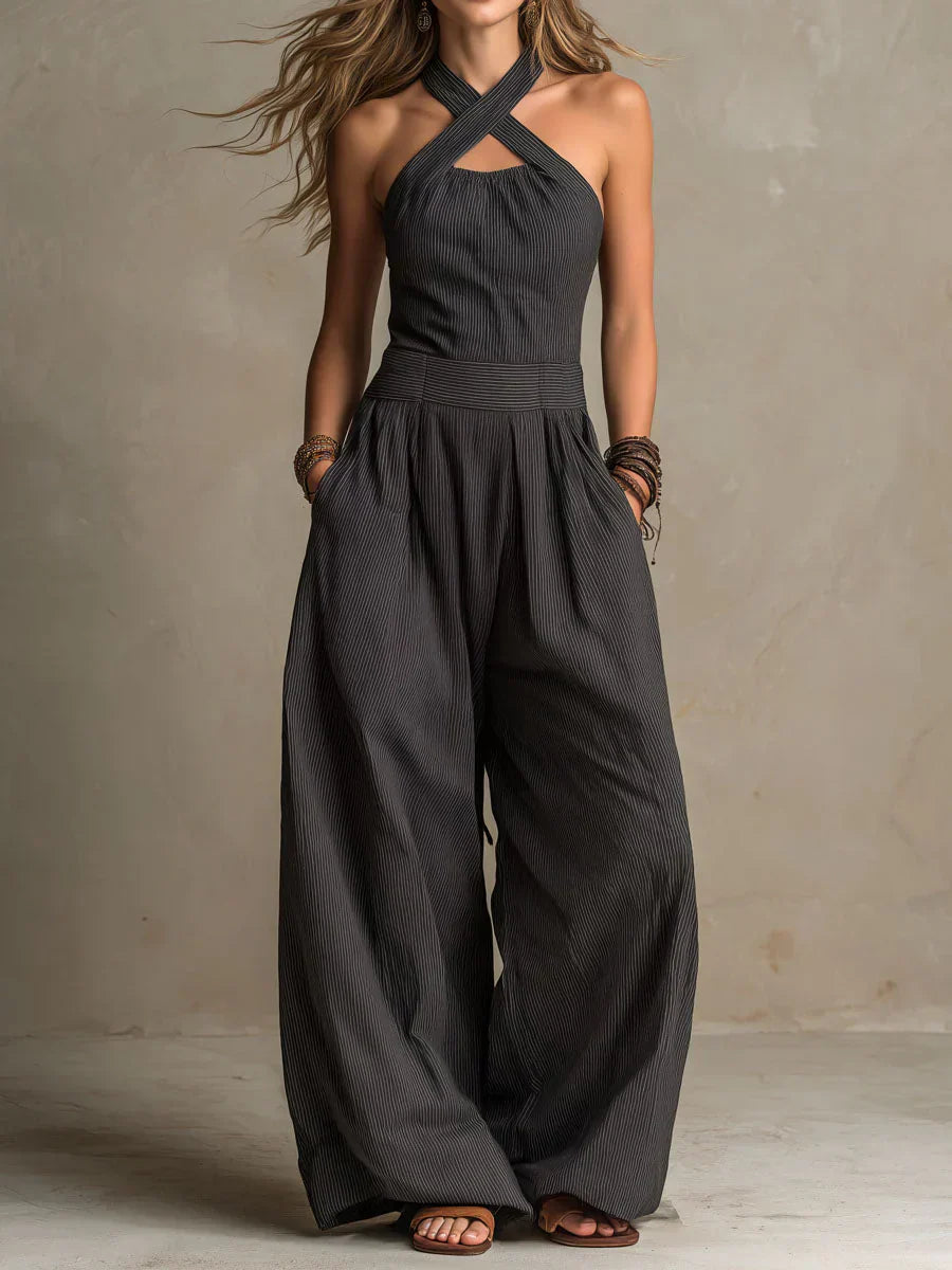 Lourdes - Crossover Wide-Leg Jumpsuit