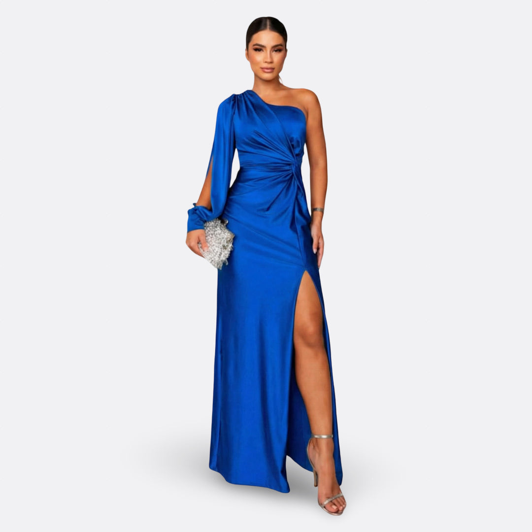 Luna - Draped Asymmetric Maxi Dress