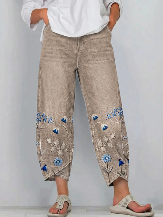Margo - Embroidered Stretch Trousers