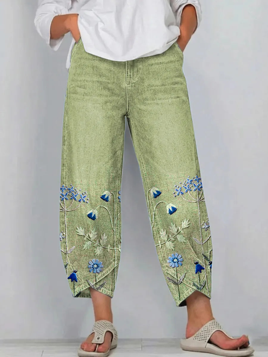 Margo - Embroidered Stretch Trousers