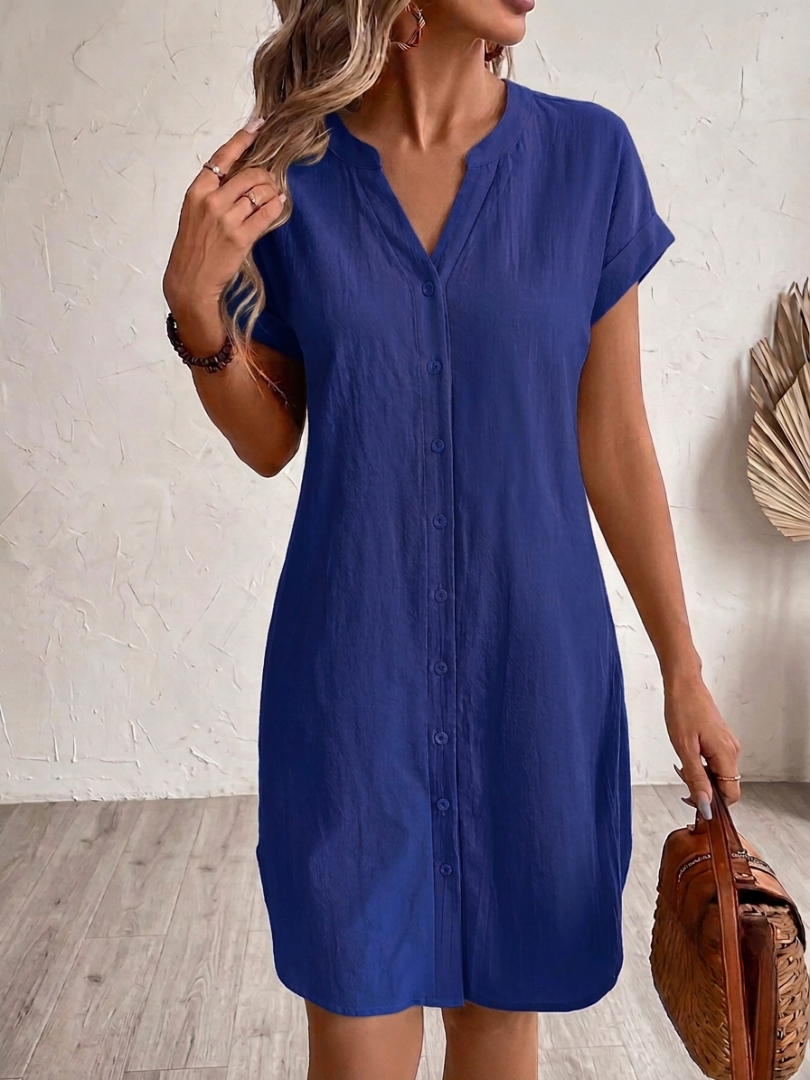 Maribel - Linen-Look Shirt Dress
