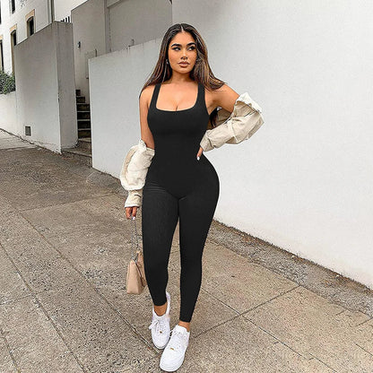 Marquita - Sculpting Square-Neck Jumpsuit