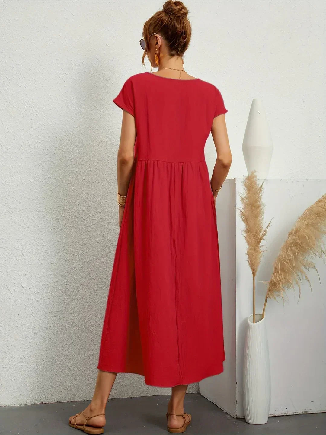 Phoebe - Flowing Cotton Midi Dress