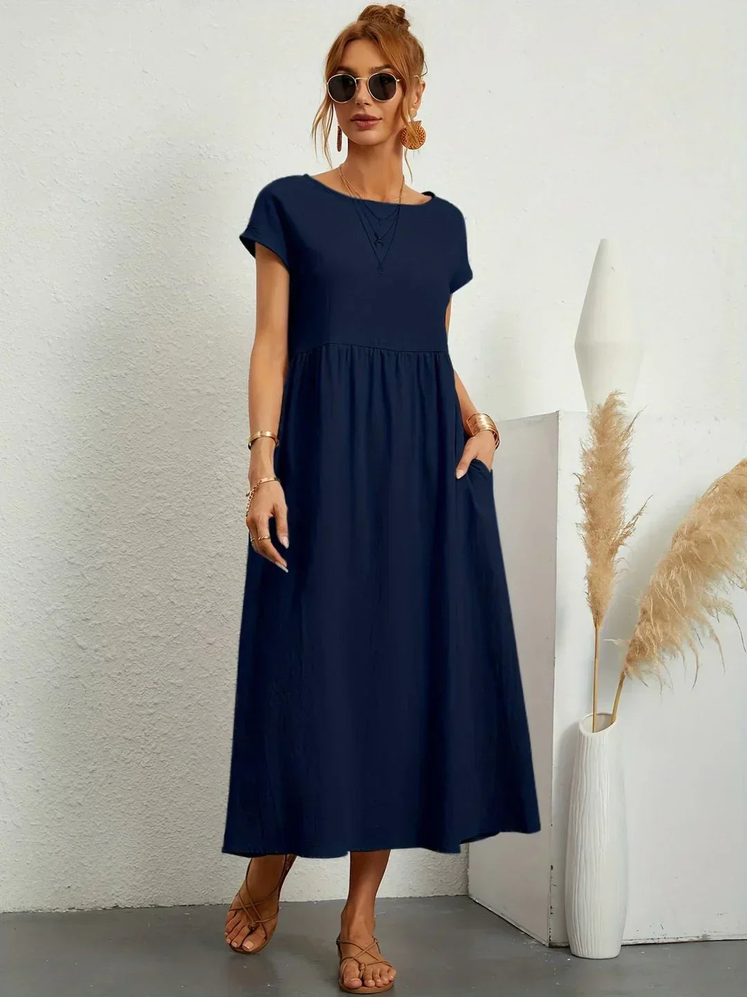 Phoebe - Flowing Cotton Midi Dress