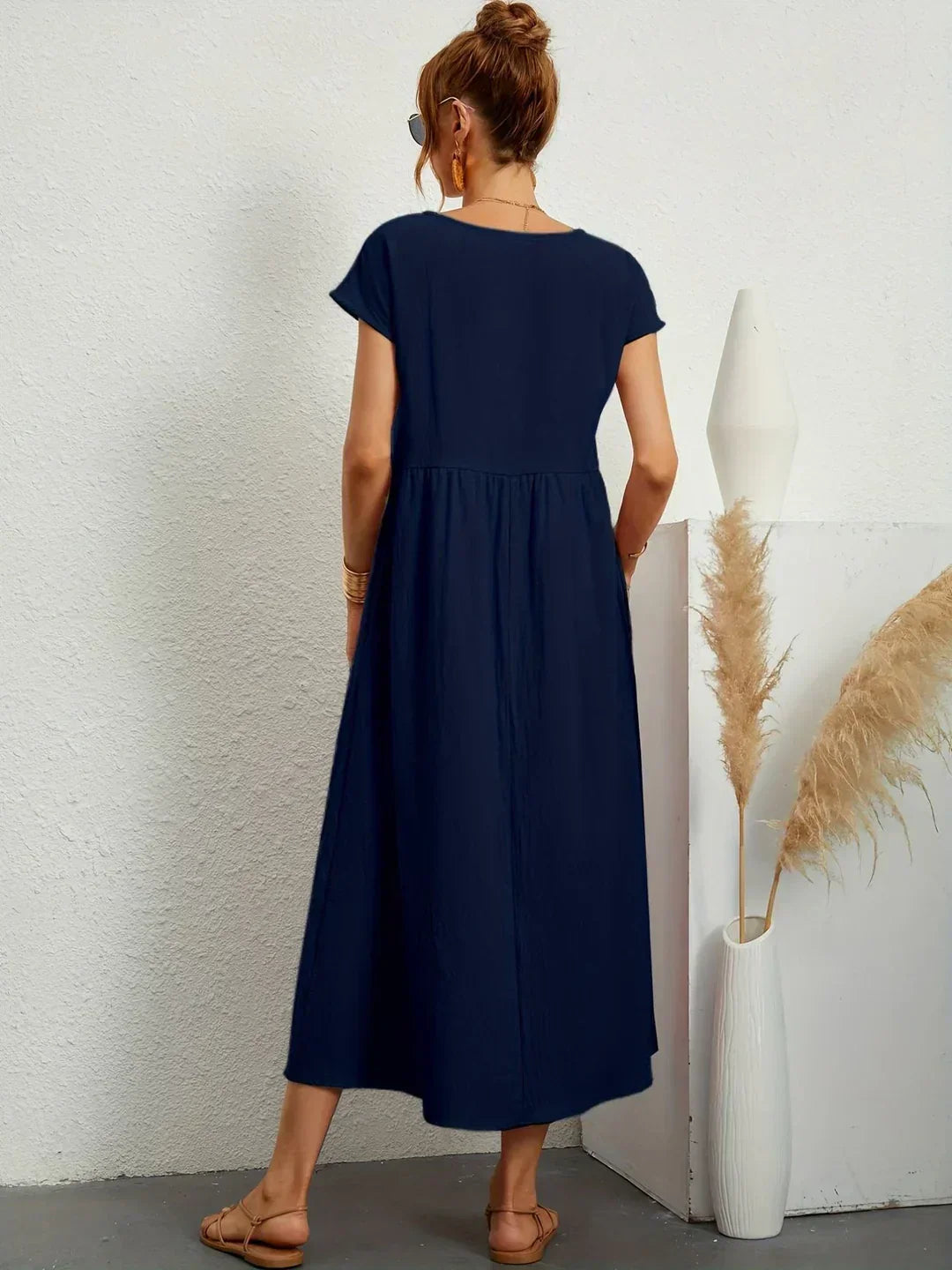 Phoebe - Flowing Cotton Midi Dress