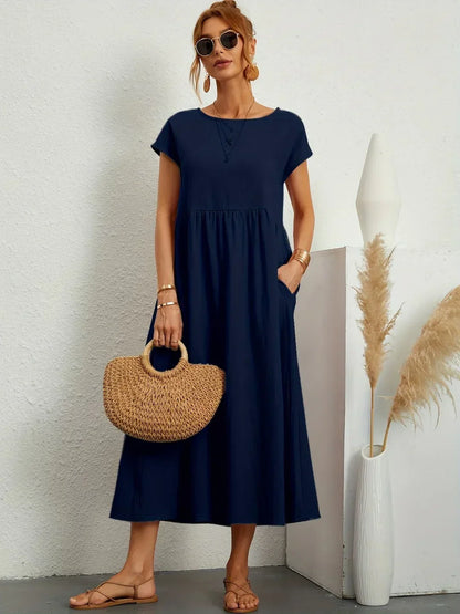 Phoebe - Flowing Cotton Midi Dress