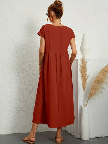Phoebe - Flowing Cotton Midi Dress
