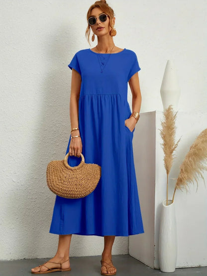 Phoebe - Flowing Cotton Midi Dress