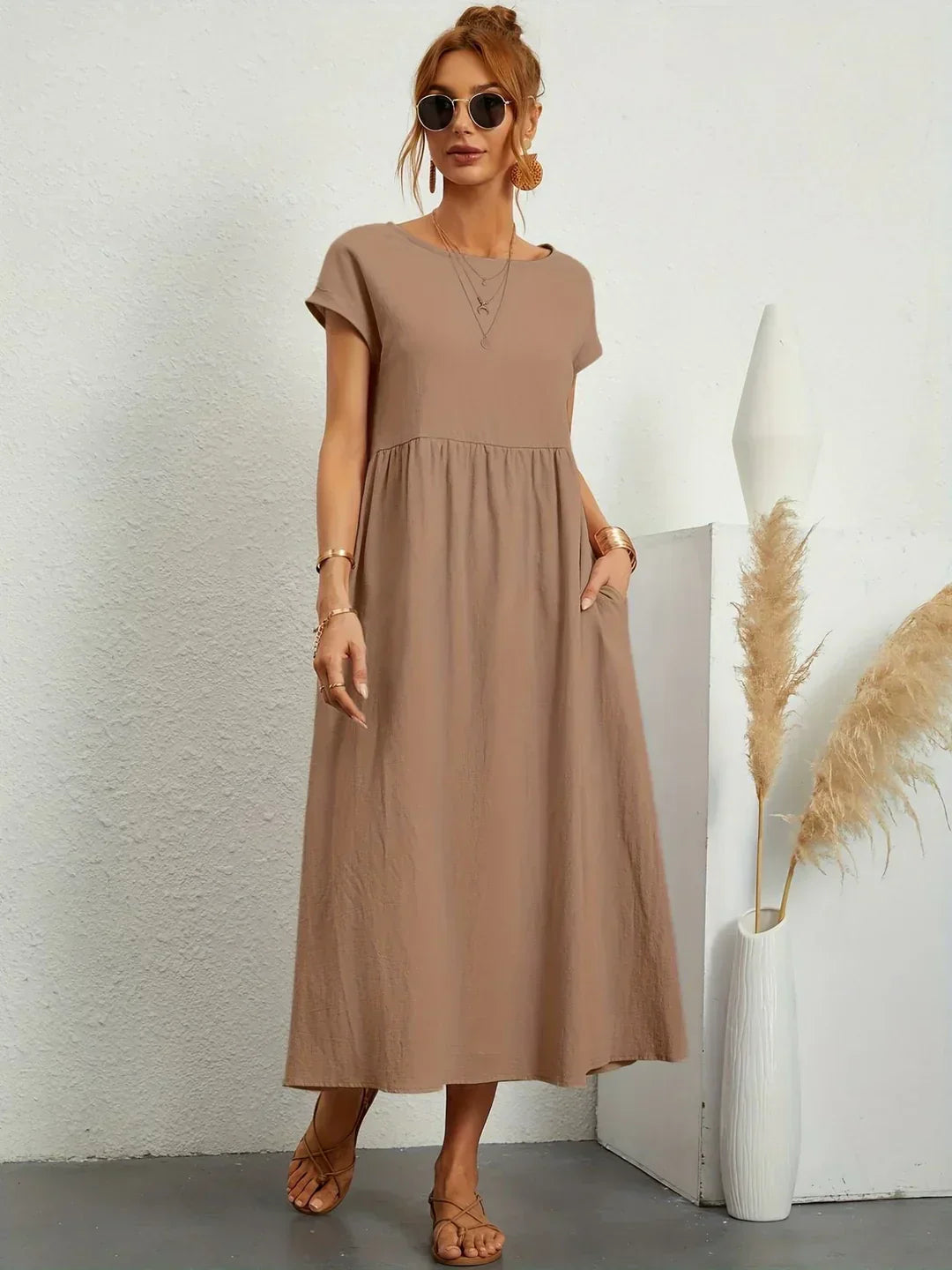 Phoebe - Flowing Cotton Midi Dress