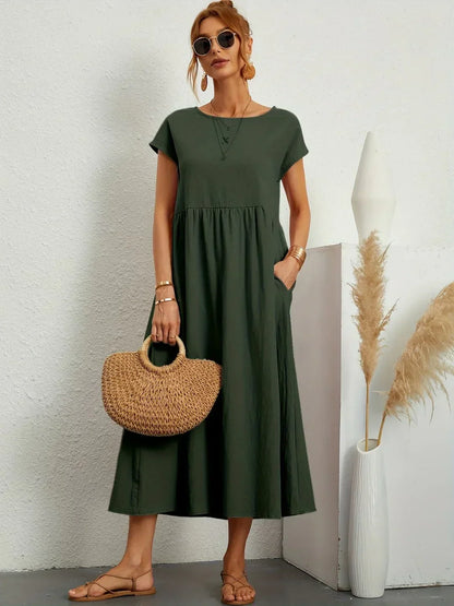 Phoebe - Flowing Cotton Midi Dress
