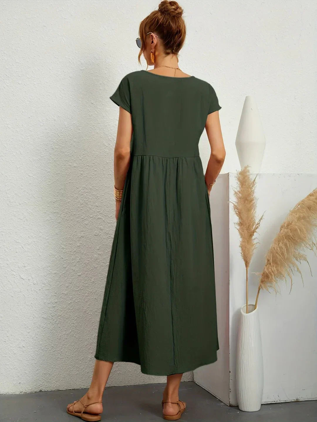 Phoebe - Flowing Cotton Midi Dress