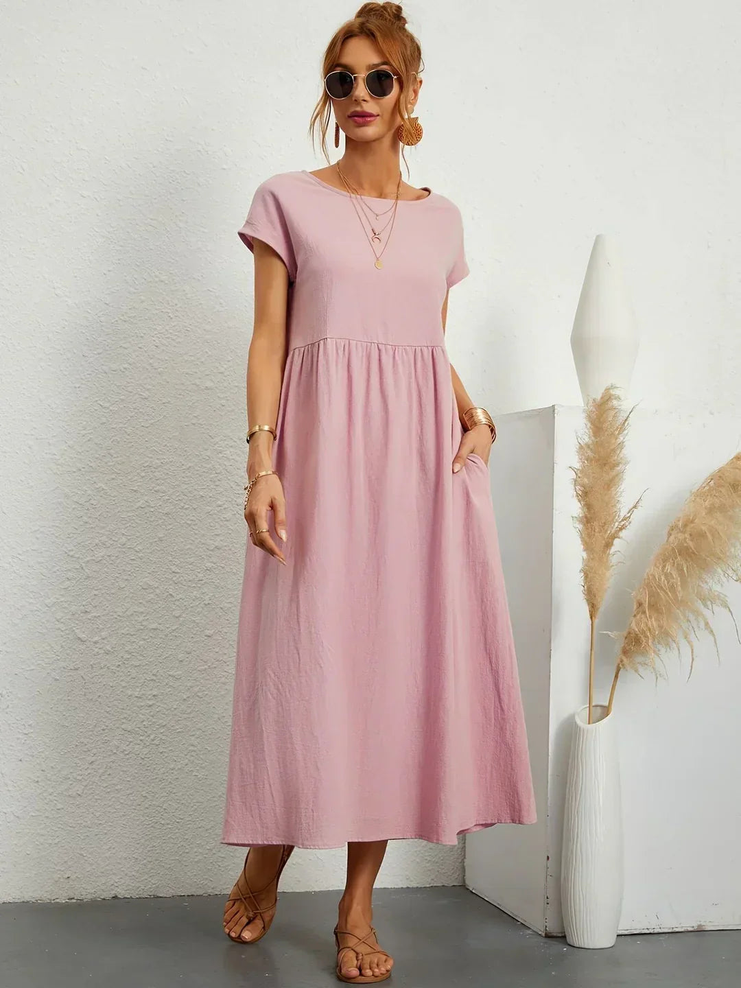 Phoebe - Flowing Cotton Midi Dress