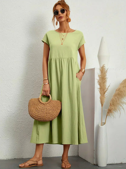 Phoebe - Flowing Cotton Midi Dress