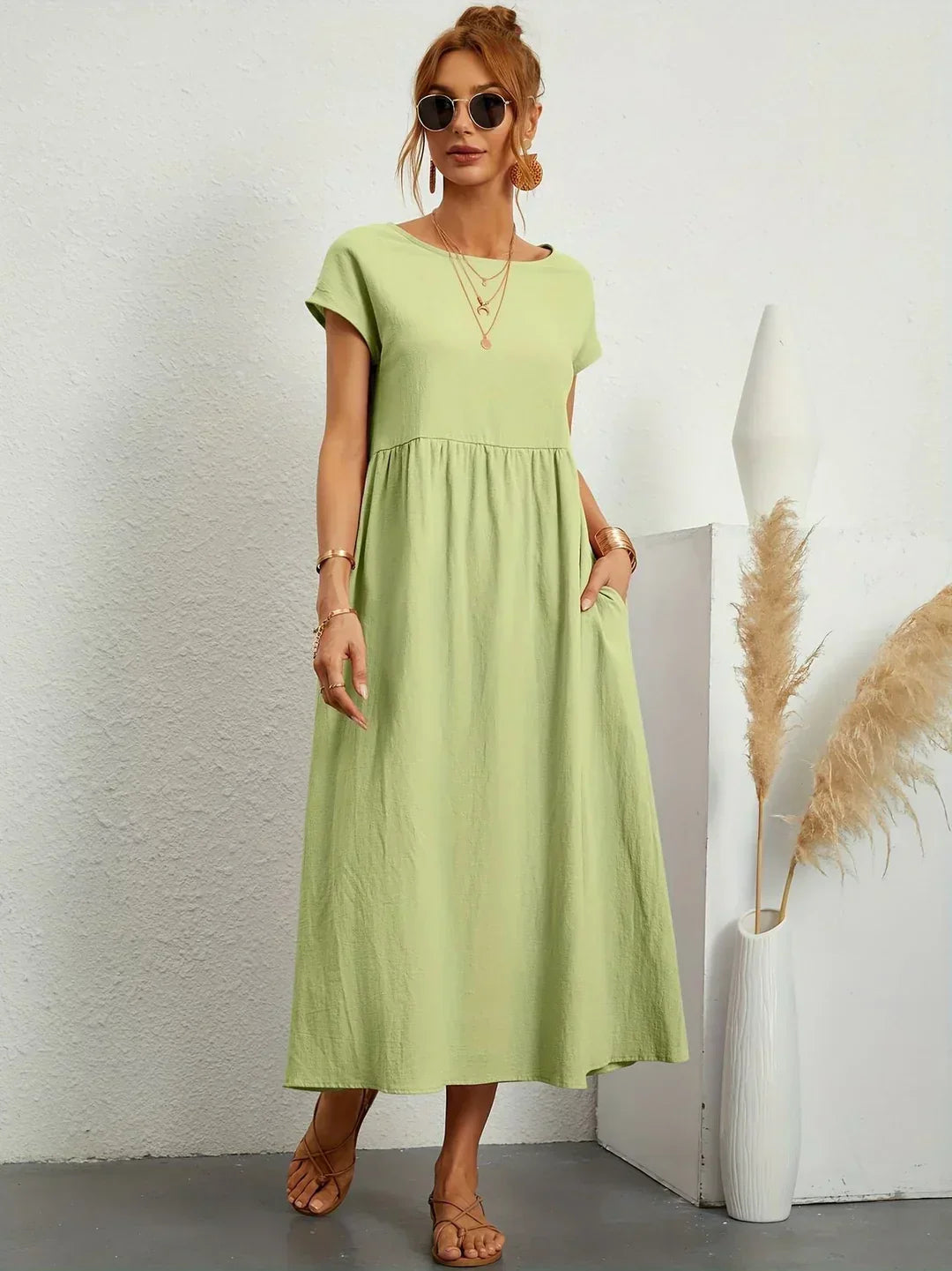 Phoebe - Flowing Cotton Midi Dress