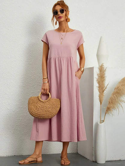 Phoebe - Flowing Cotton Midi Dress