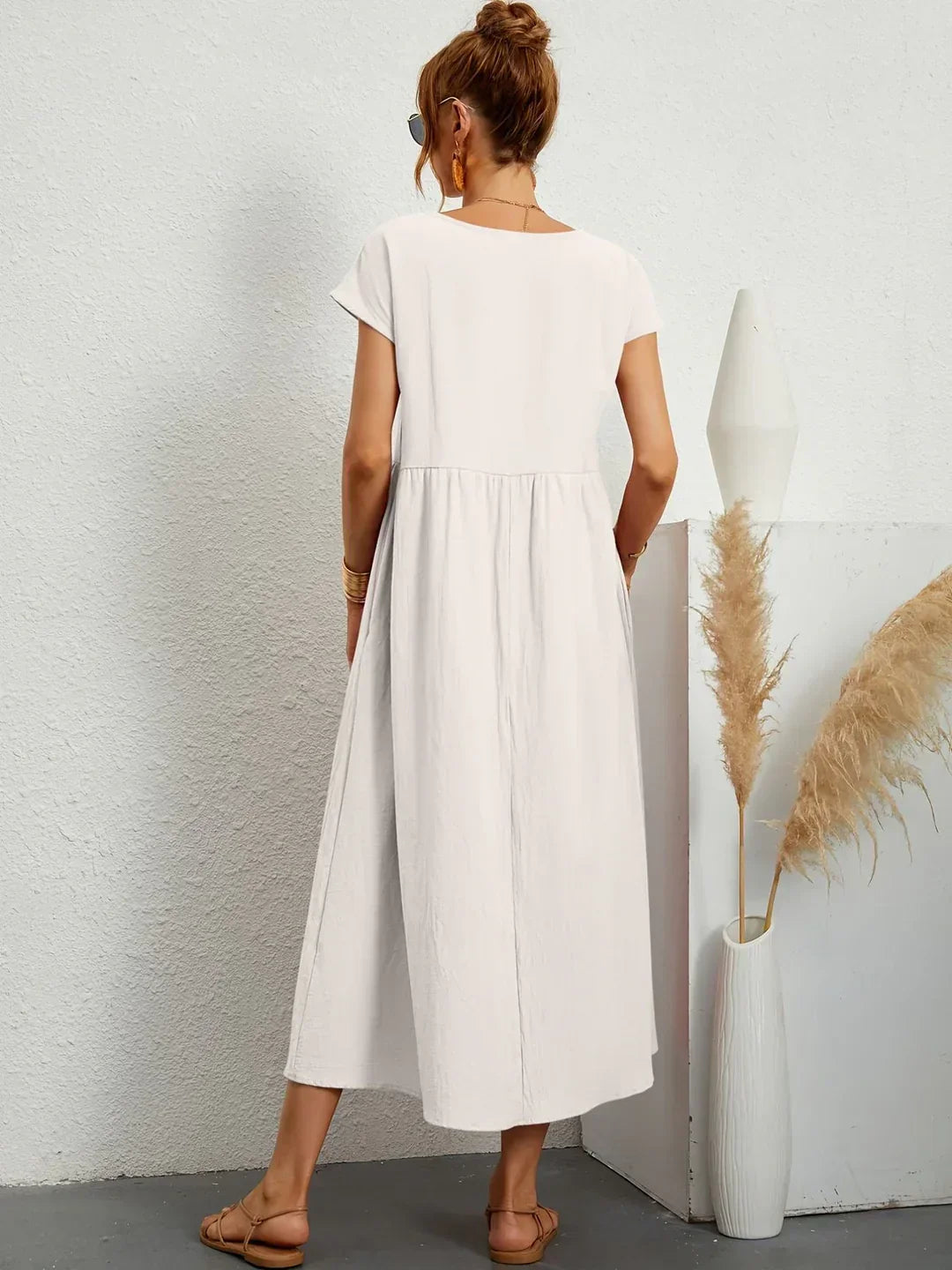 Phoebe - Flowing Cotton Midi Dress