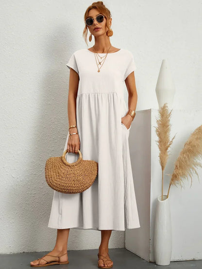 Phoebe - Flowing Cotton Midi Dress