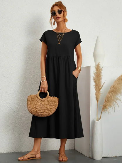Phoebe - Flowing Cotton Midi Dress