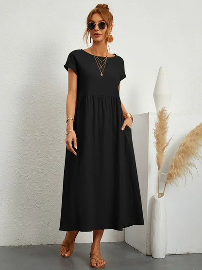 Phoebe - Flowing Cotton Midi Dress