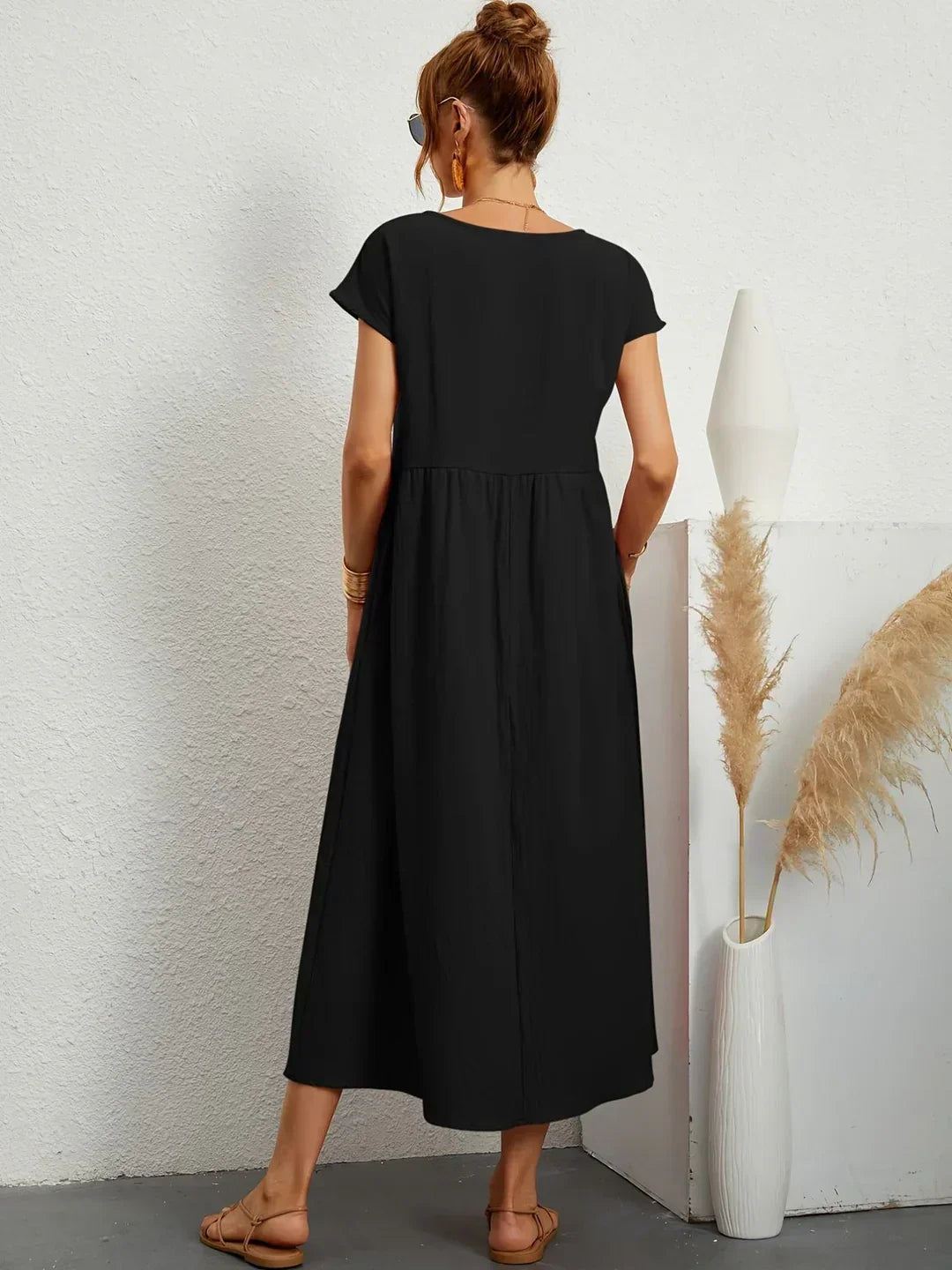 Phoebe - Flowing Cotton Midi Dress