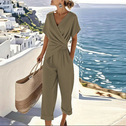 Molly - Wrap Top Trouser Set