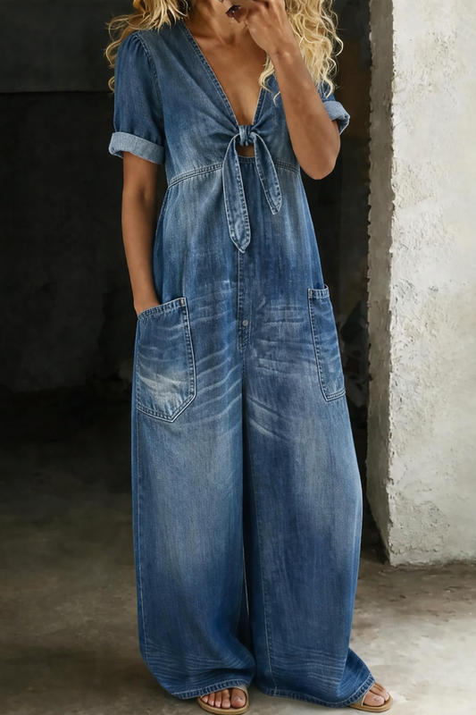 Nalina - Relaxed V-Neck Jumpsuit